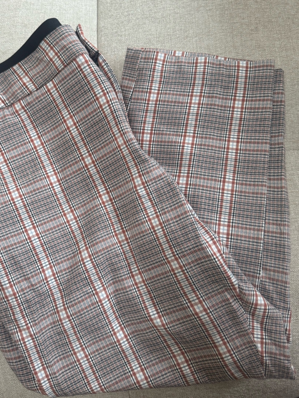Plaid Ava Viv Size 22 Trousers in Brown, Burnt Orange and Black